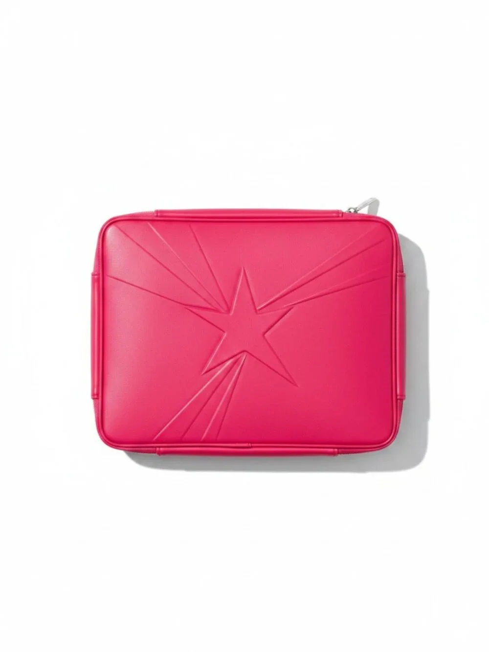 Lancome Hot Pink Vegan Leather Full Zip Storage Case